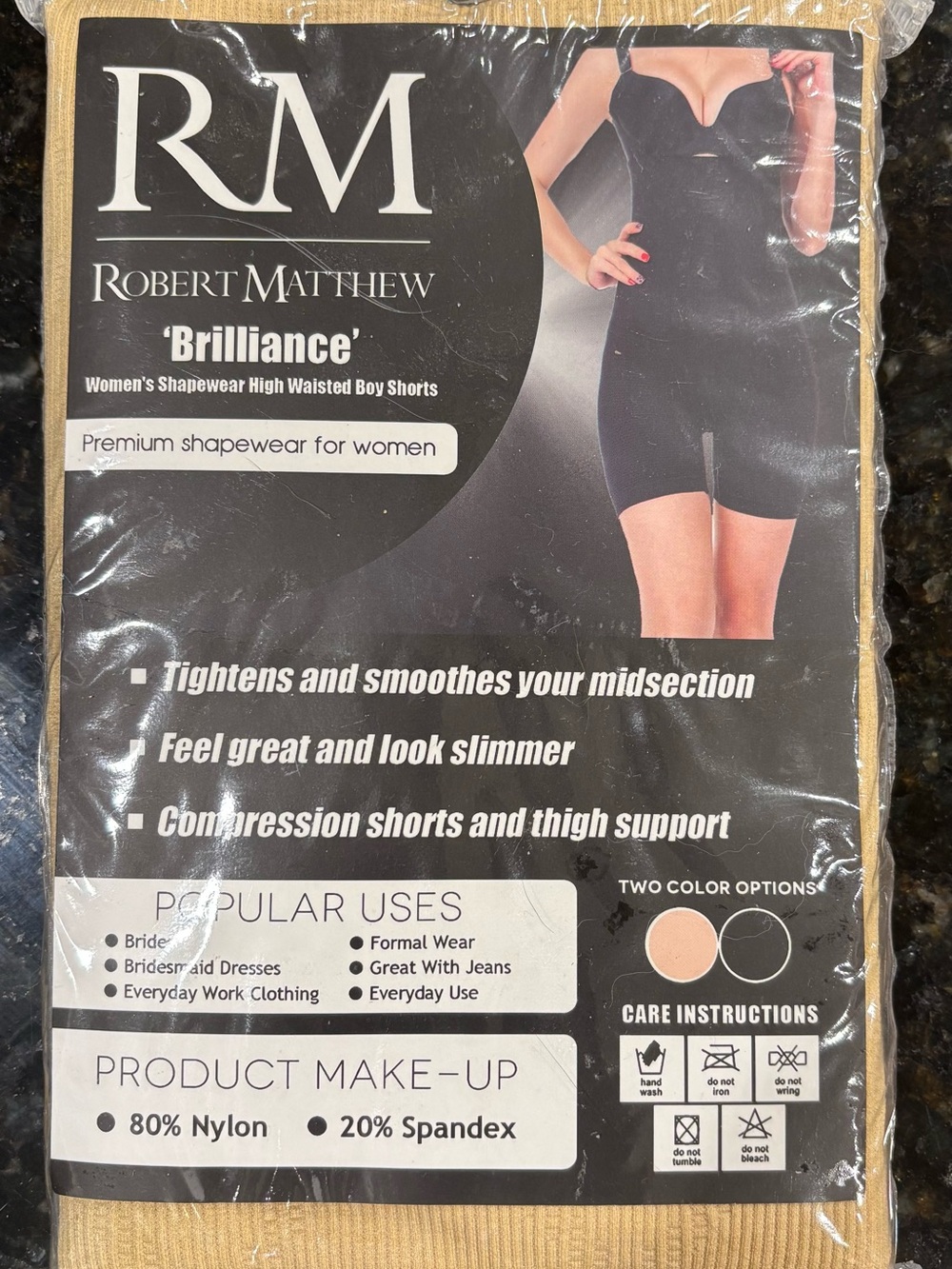 RM ‘Brilliance' Women's High-Waisted Shapewear Boy Shorts - Nude S/M